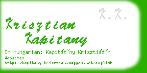 krisztian kapitany business card